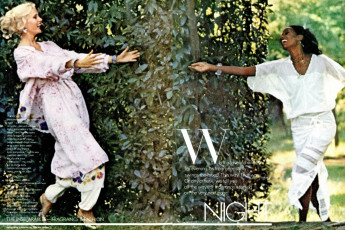 Bitten Knudsen, Beverly Johnson by Helmut Newton / Vogue USA (1978.05)