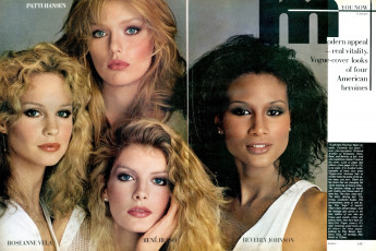 Patti Hansen, Rosie Vela, Rene Russo, Beverly Johnson by Richard Avedon / Vogue USA (1978.06)